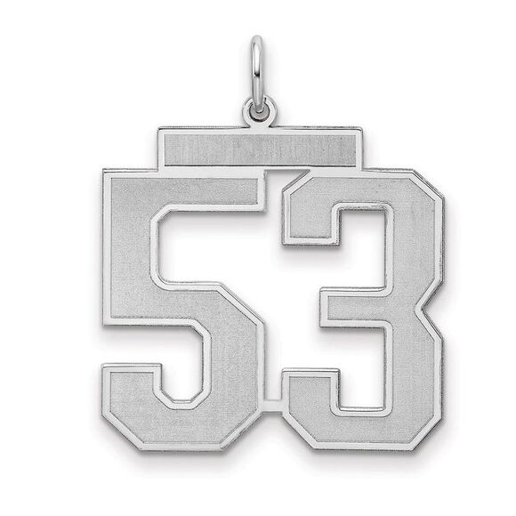 Sterling Silver, Jersey Collection, Large Number 53 Pendant - Picture 1 of 3